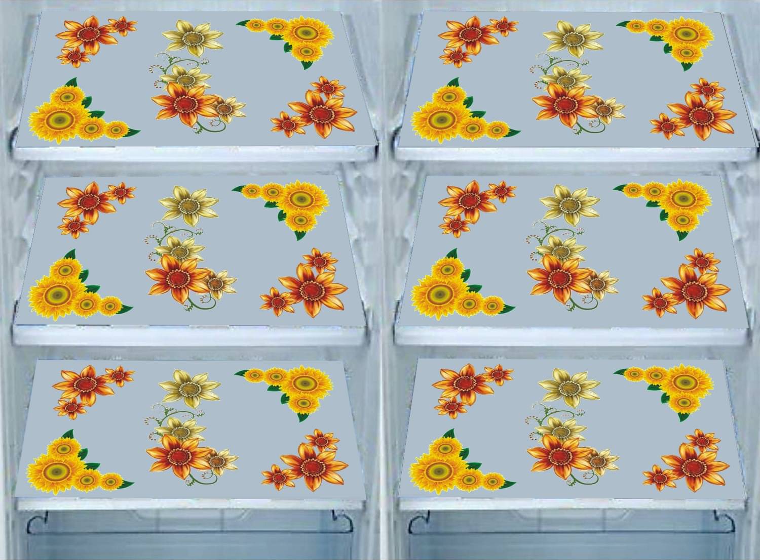     			DPA Collection PVC Abstract Printed Fridge Mats ( 44 29 ) Pack of 6 - Multicolor