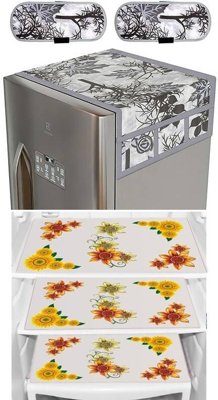 DPA Collection PVC Abstract Printed Fridge Covers ( 44 29 ) Pack of 1 - Yellow DPA Collection PVC Abstract Printed Fridge Covers ( 44 29 ) Pack of 1 - Yellow