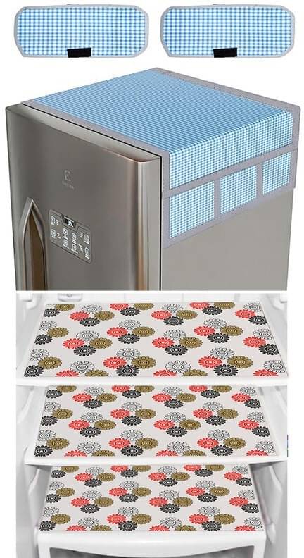 DPA Collection PVC Abstract Printed Fridge Covers ( 44 29 ) Pack of 1 - Orange DPA Collection PVC Abstract Printed Fridge Covers ( 44 29 ) Pack of 1 - Orange