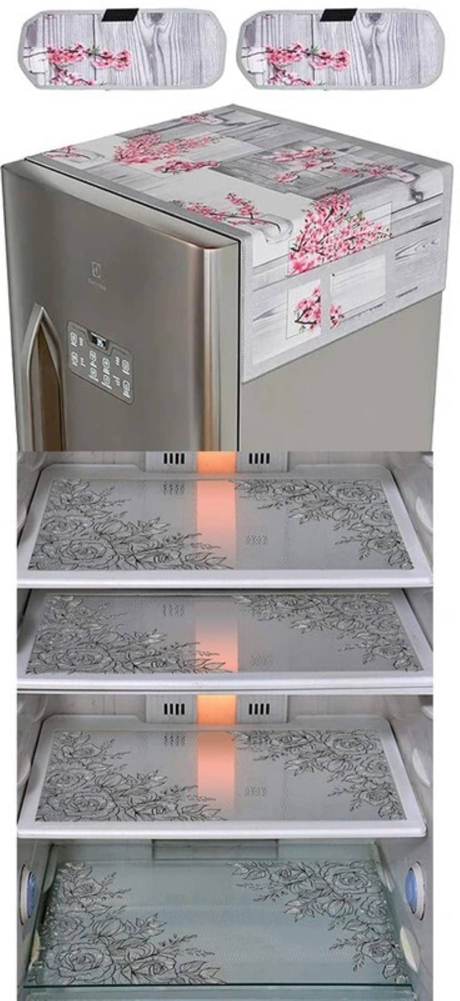 DPA Collection PVC Abstract Printed Fridge Covers ( 44 29 ) Pack of 1 - Transparent DPA Collection PVC Abstract Printed Fridge Covers ( 44 29 ) Pack of 1 - Transparent