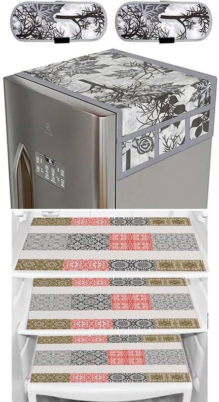 DPA Collection PVC Abstract Printed Fridge Covers ( 44 29 ) Pack of 1 - Pink DPA Collection PVC Abstract Printed Fridge Covers ( 44 29 ) Pack of 1 - Pink