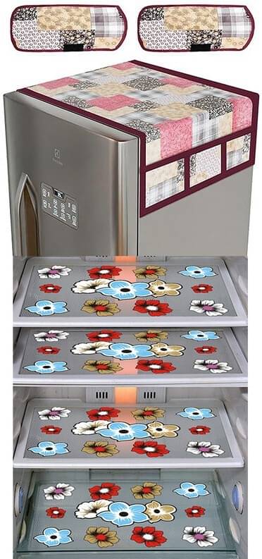     			DPA Collection PVC Abstract Printed Fridge Covers ( 44 29 ) Pack of 1 - Multicolor