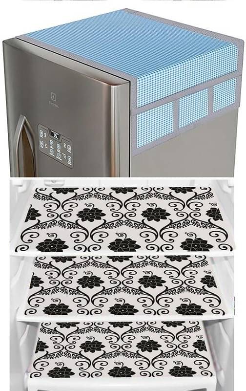 DPA Collection PVC Abstract Printed Fridge Covers ( 44 29 ) Pack of 1 - Black DPA Collection PVC Abstract Printed Fridge Covers ( 44 29 ) Pack of 1 - Black