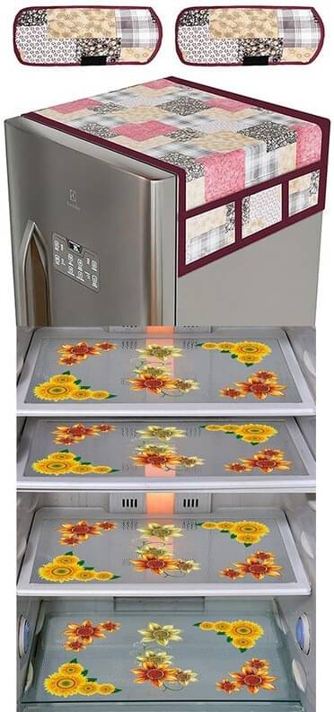 DPA Collection PVC Abstract Printed Fridge Covers ( 44 29 ) Pack of 1 - Yellow DPA Collection PVC Abstract Printed Fridge Covers ( 44 29 ) Pack of 1 - Yellow