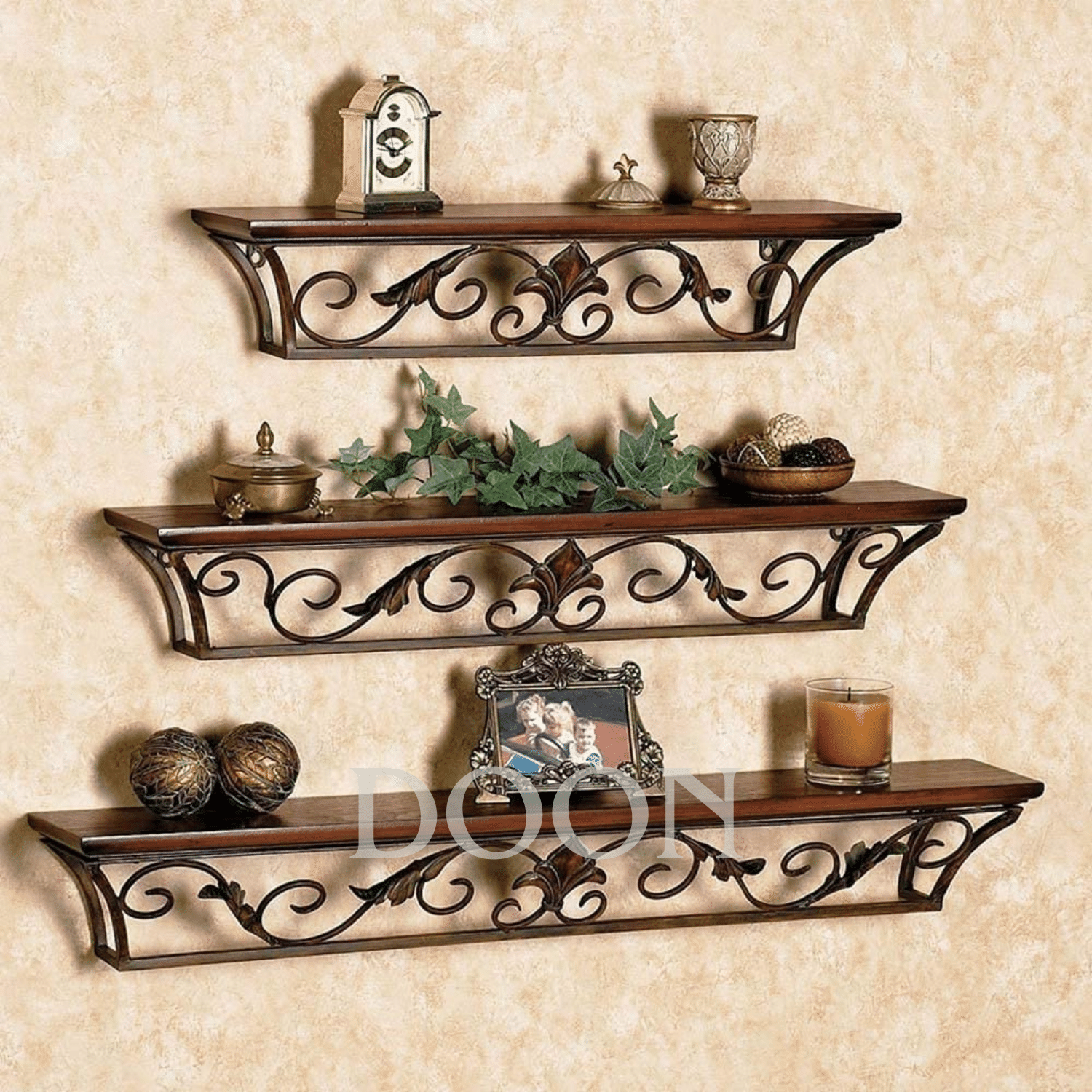     			Doon Furniture House Floating Shelves Brown Wood - Pack of 3