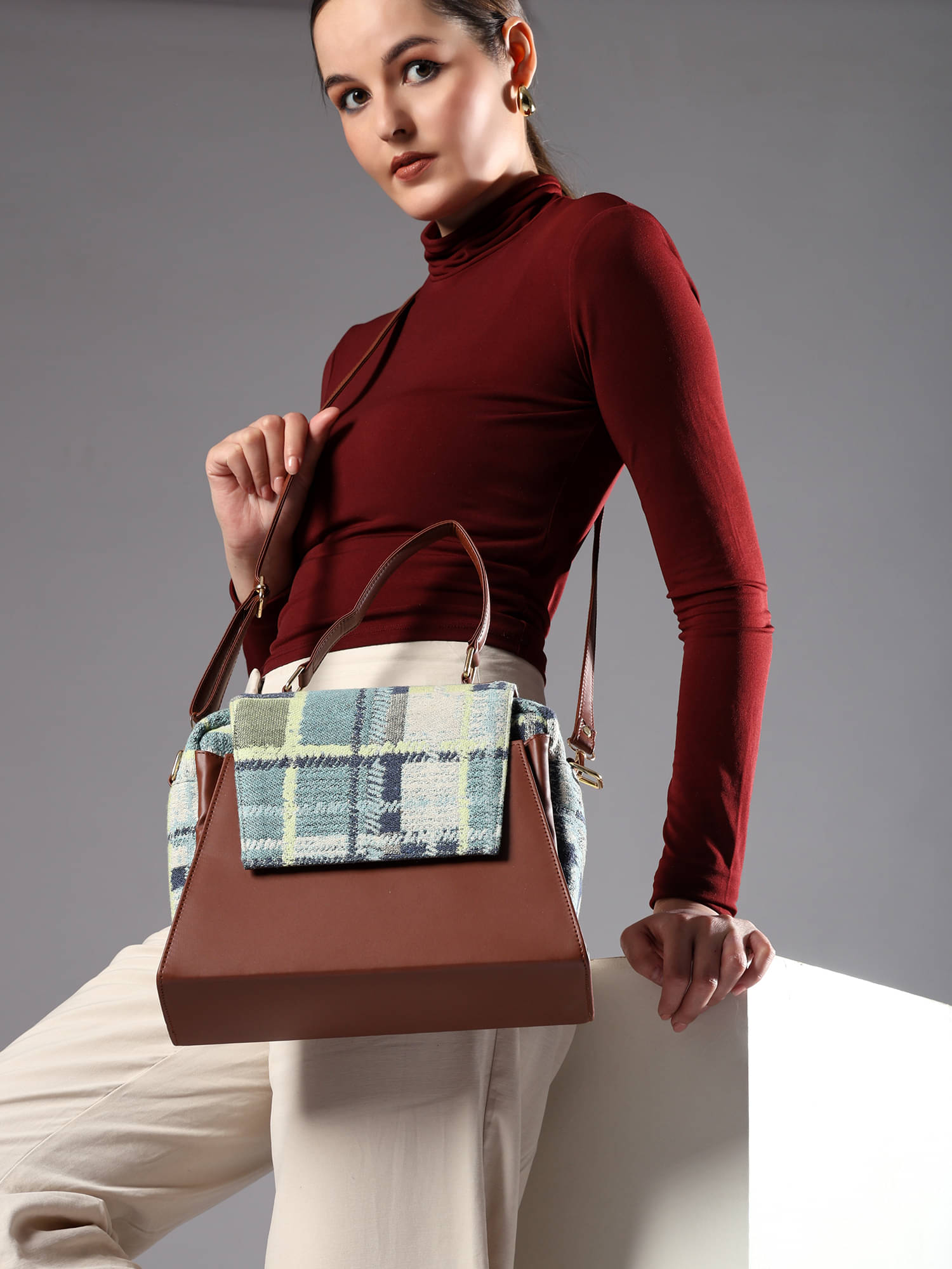     			ENSAC Sling Bag Cotton Set of 1 ( Light Blue )