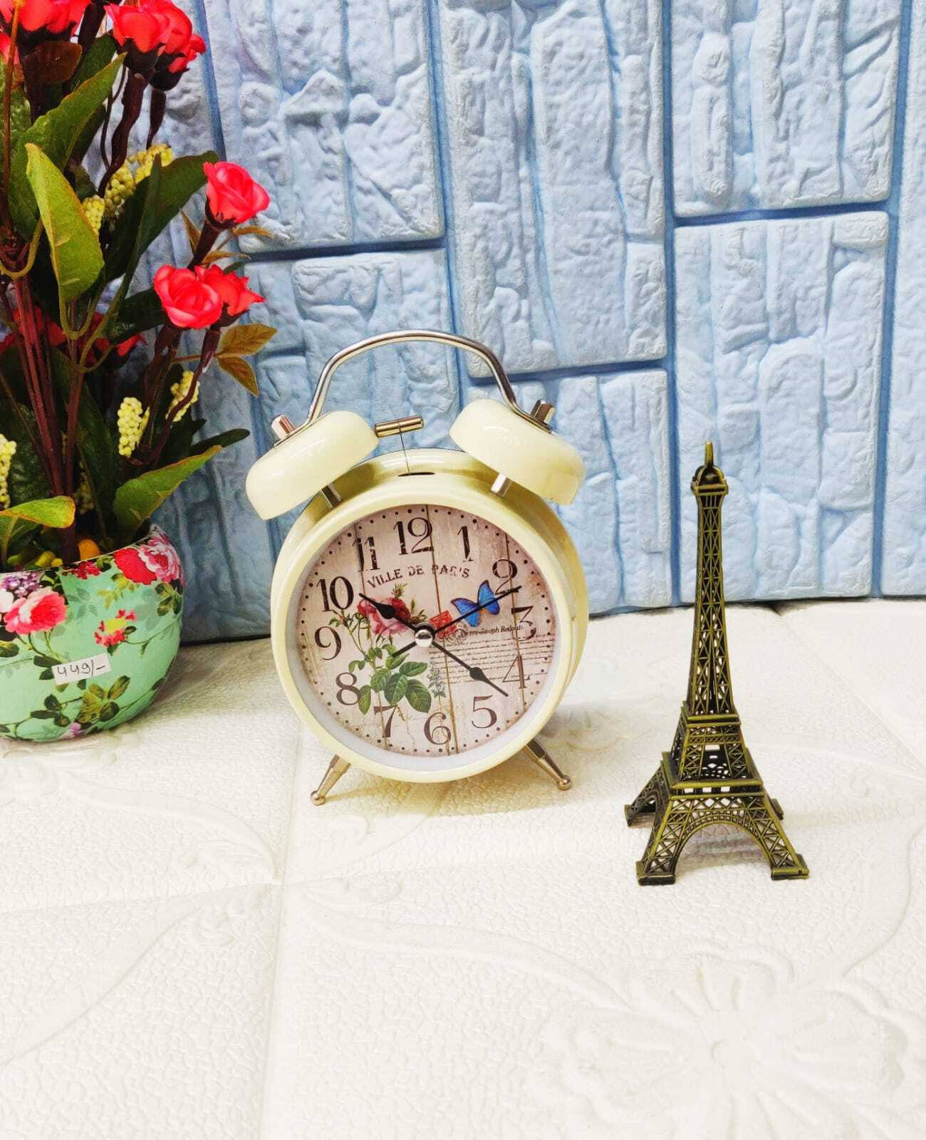 FIVANIO Analog alarm silver clock Alarm Clock - Pack of 1 FIVANIO Analog alarm silver clock Alarm Clock - Pack of 1