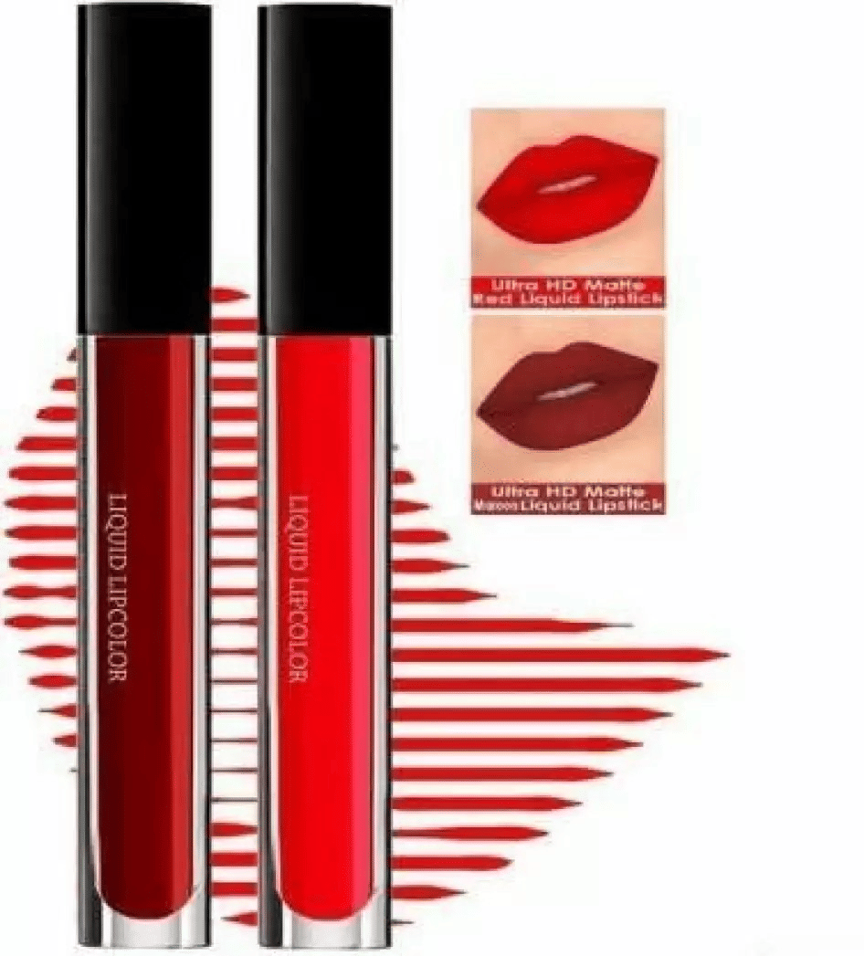     			Generic Red,Maroon Matte Waterproof Liquid Lipstick ( Pack of 2 )