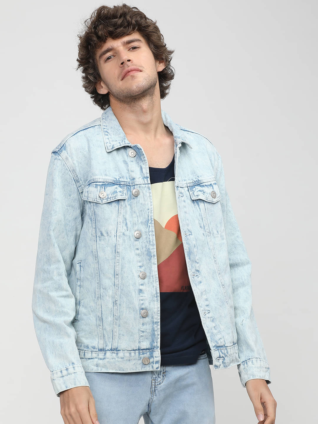     			Highlander Cotton Men's Denim Jacket - Blue ( Pack of 1 )