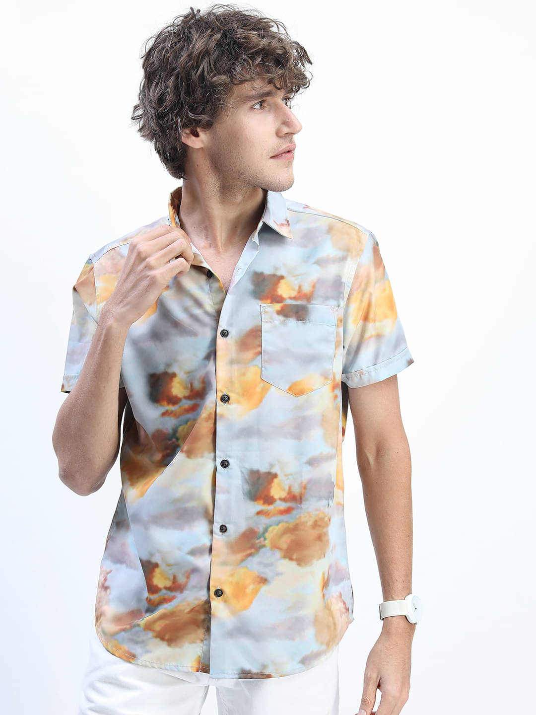     			Highlander Polyester Slim Fit Dyed Half Sleeves Men's Casual Shirt - Grey ( Pack of 1 )
