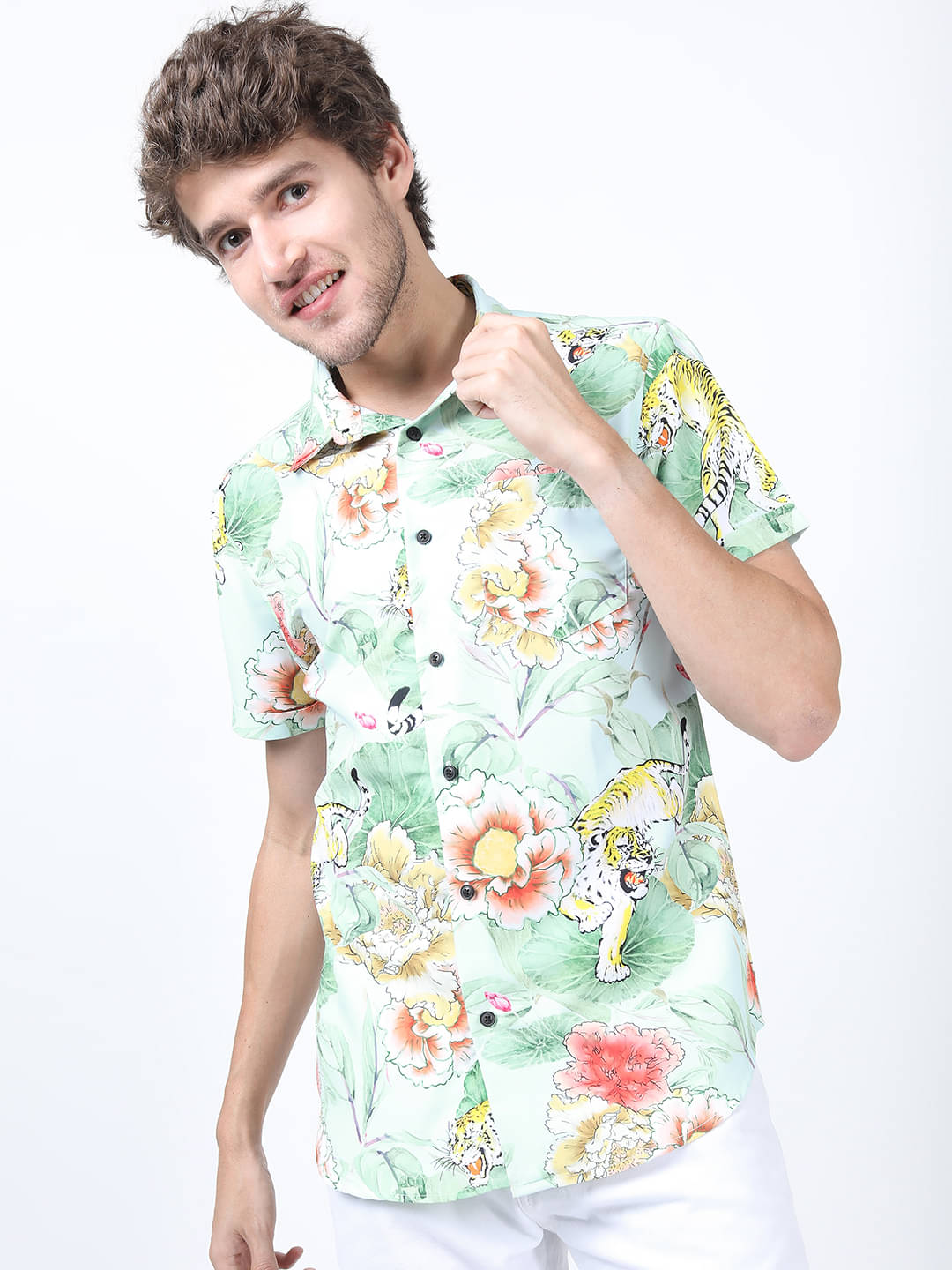 Highlander Polyester Slim Fit Printed Half Sleeves Men's Casual Shirt - Multicolor ( Pack of 1 )     			Highlander Polyester Slim Fit Printed Half Sleeves Men's Casual Shirt - Multicolor ( Pack of 1 )