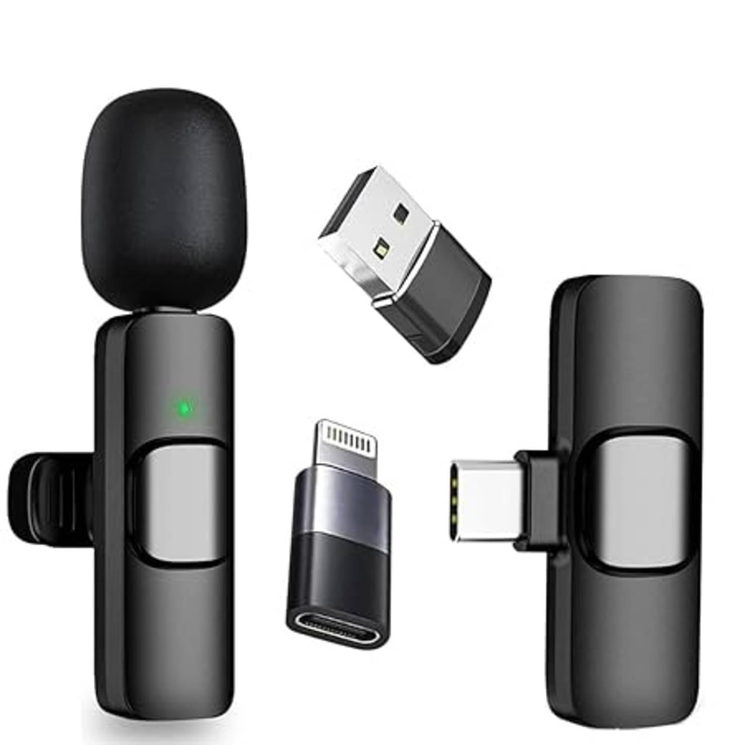    			Kadio Wireless Collar Mic for Type-C Android Cell Phone,Tablets & iPhone Supported Lavalier Microphone, Noise Reduction Lapel Mike -Shoots,Youtubers, Video Recording,Facebook,Live Stream