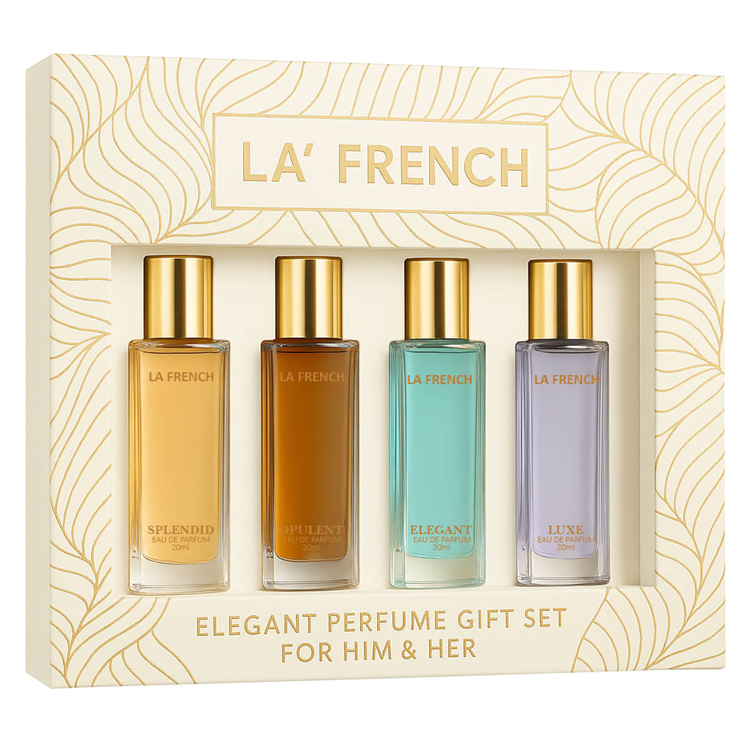     			LA FRENCH Eau De Parfum (EDP) Floral,Woody,Fruity,Fresh Mild -Fragrance For Unisex ( Pack of 4 )