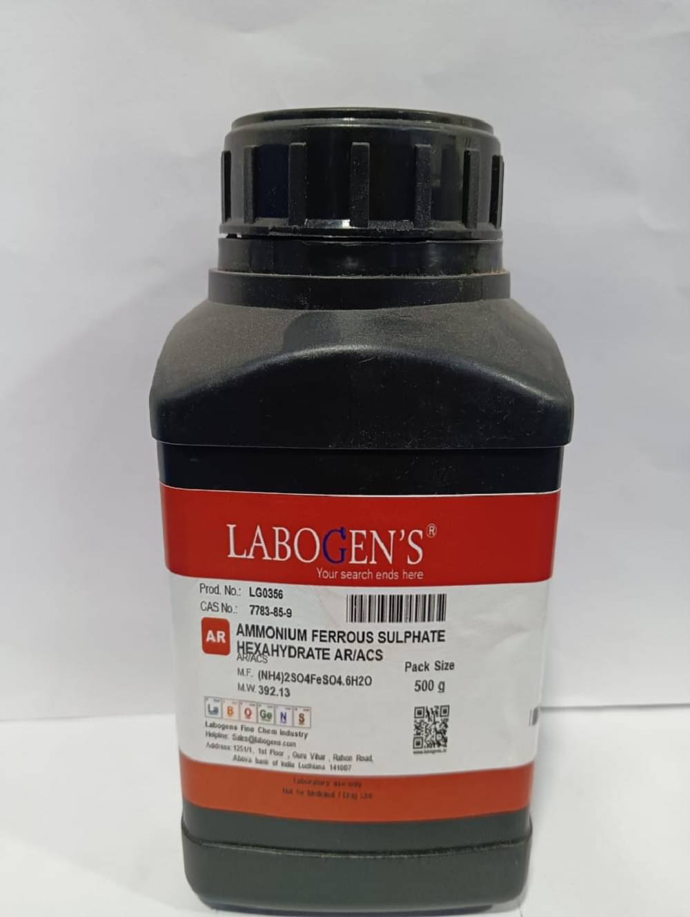     			LABOGENS AMMONIUM FERROUS SULPHATE HEXAHYDRATE AR/ACS