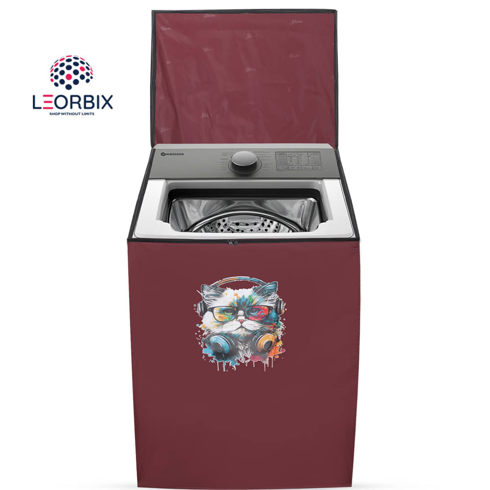 LEORBIX Fully Automatic Washing Machine Cover Compatiable For 6 kg,7 kg,8 kg,9 kg - Maroon LEORBIX Fully Automatic Washing Machine Cover Compatiable For 6 kg,7 kg,8 kg,9 kg - Maroon