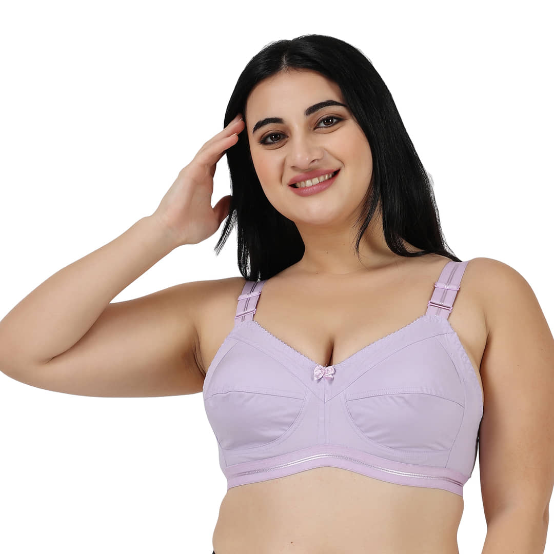 Ladyland Pack of 1 Cotton Non Padded Everyday Bra For Women ( Purple )