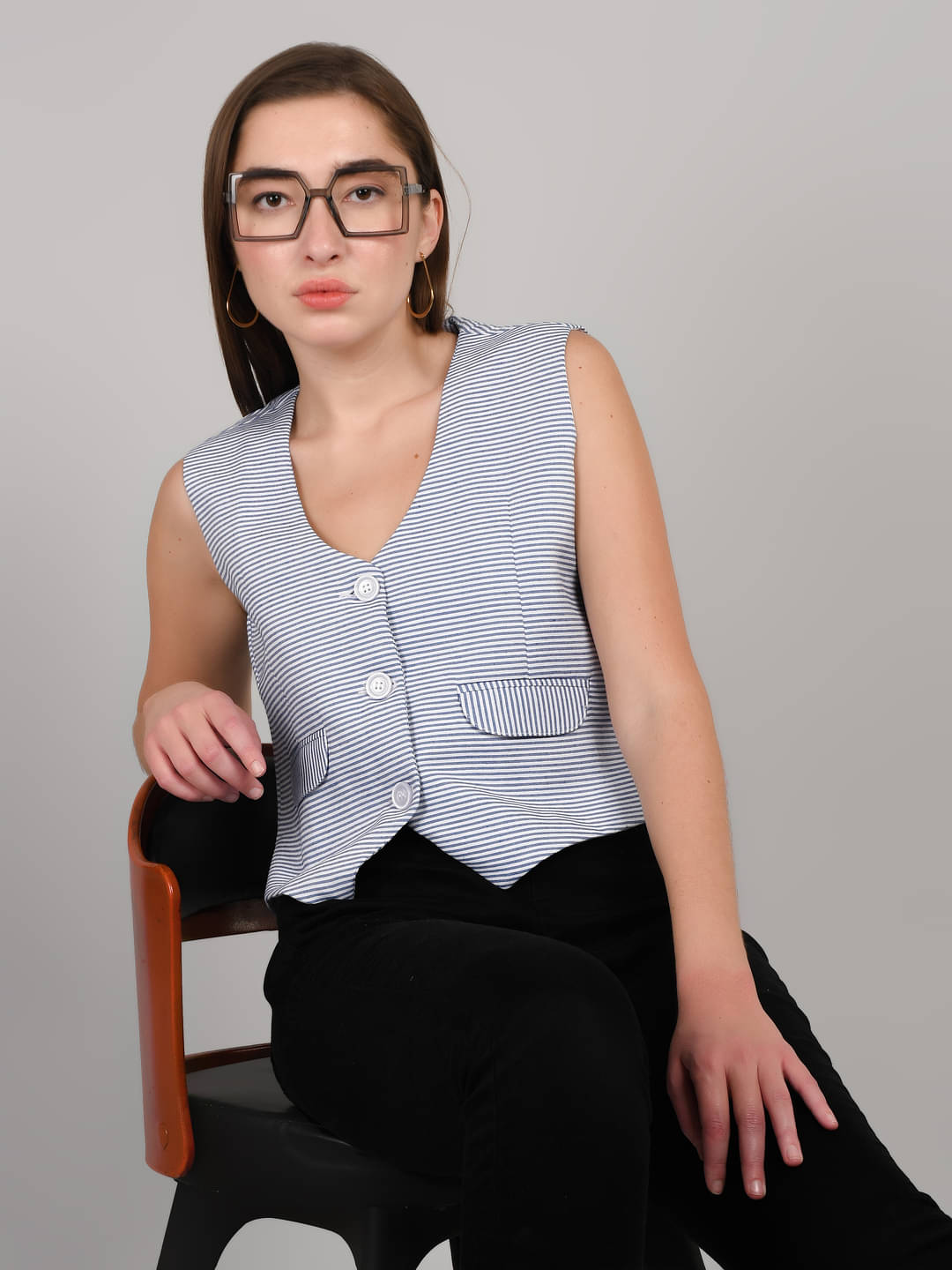     			MAYKR Cotton Women's Waistcoats - Grey ( Single )