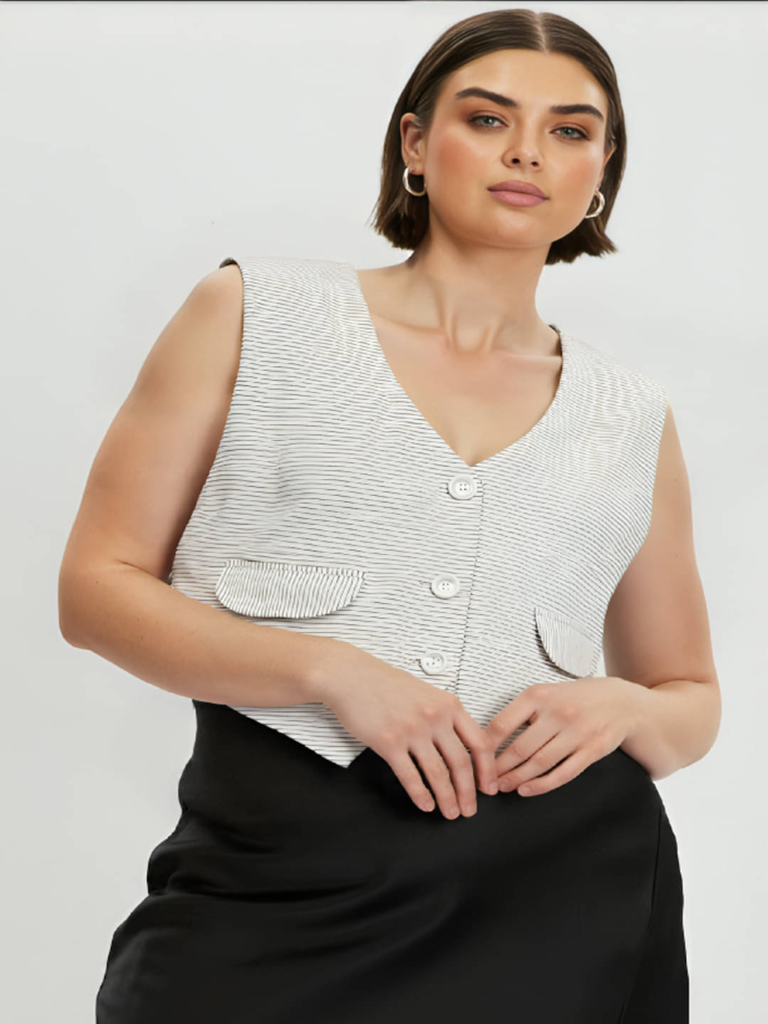 MAYKR Cotton Women's Waistcoats - White ( Single )     			MAYKR Cotton Women's Waistcoats - White ( Single )