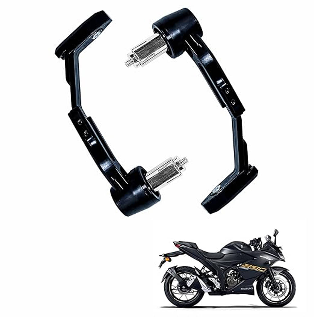     			Motorcycle Handlebar Brake Clutch Lever Metal Guard | Handle Bar End Protector | Handlebar Hand Guard Universal for All Bike (Pack of 1 (Black)