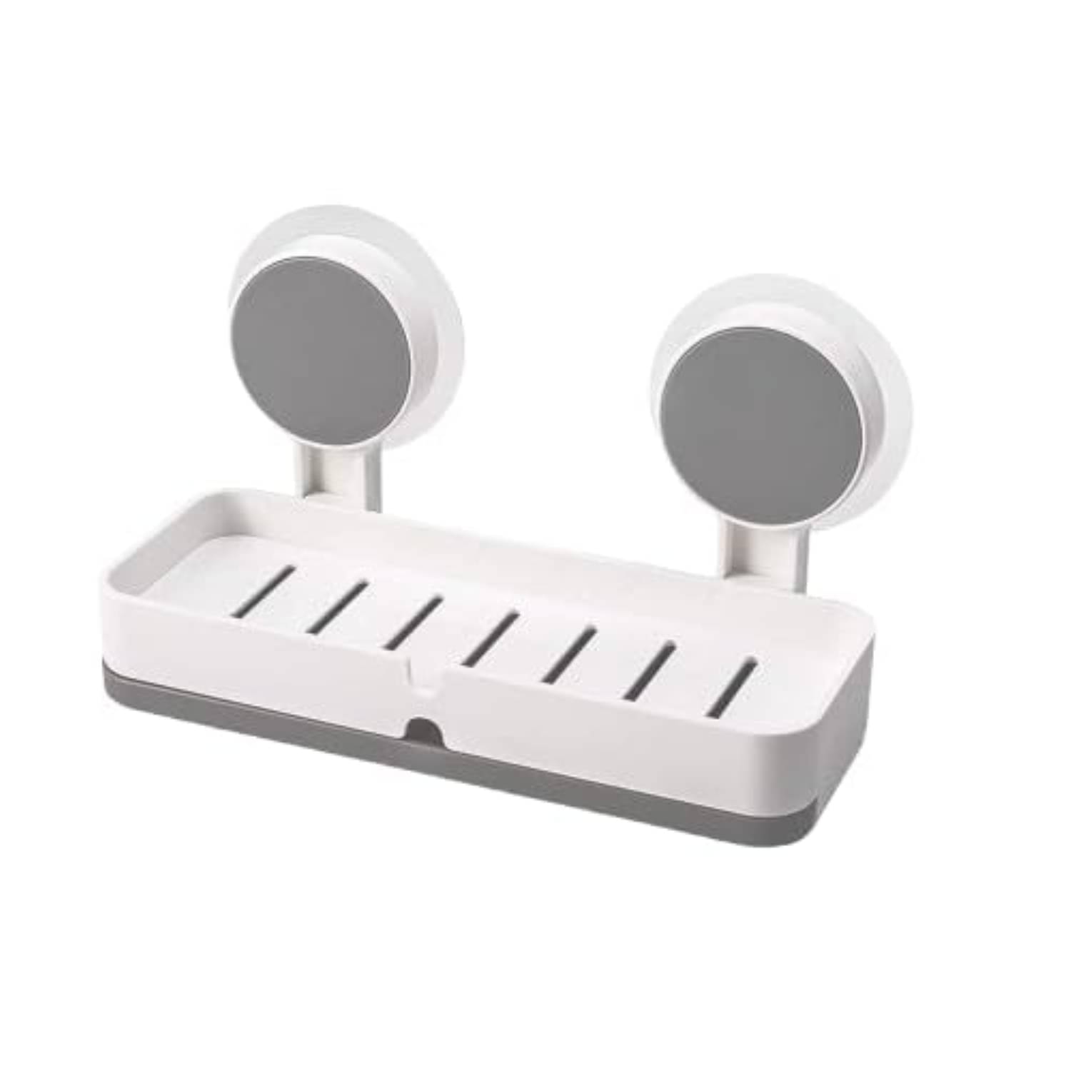     			NCMART Plastic Wall Mounted Drain Soap Box for Bathroom | Non-Drill Wall Mount Magic Sticker Self Adhesive Soap Stand for Bathroom with Removable Drain Tray (Pack of 1)