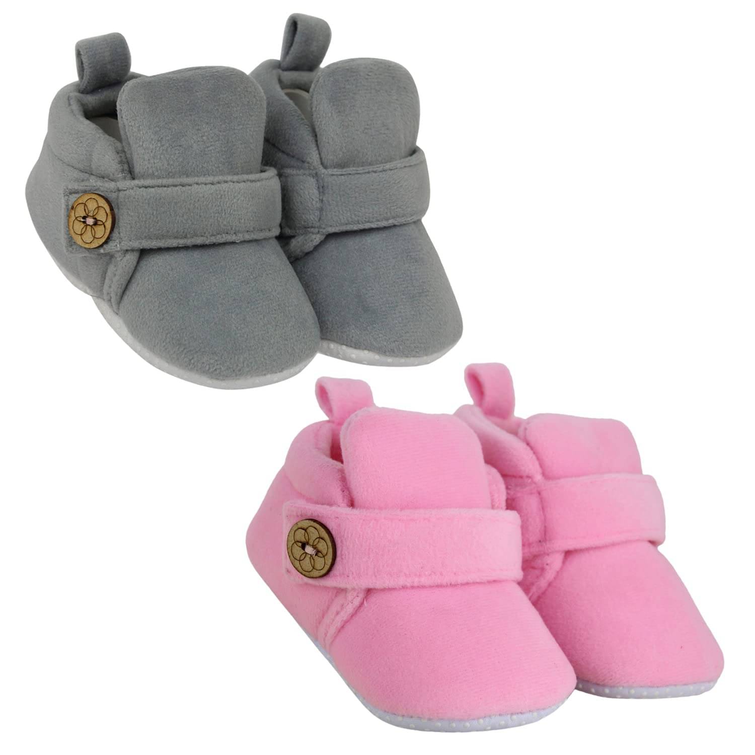     			Neska Moda - MultiColor Booties For Baby Boy & Baby Girl 6-12 Months ( Pack of 2 )