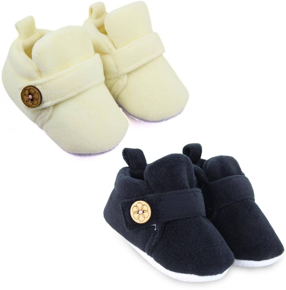     			Neska Moda - MultiColor Booties For Baby Boy & Baby Girl 6-9 Months ( Pack of 2 )