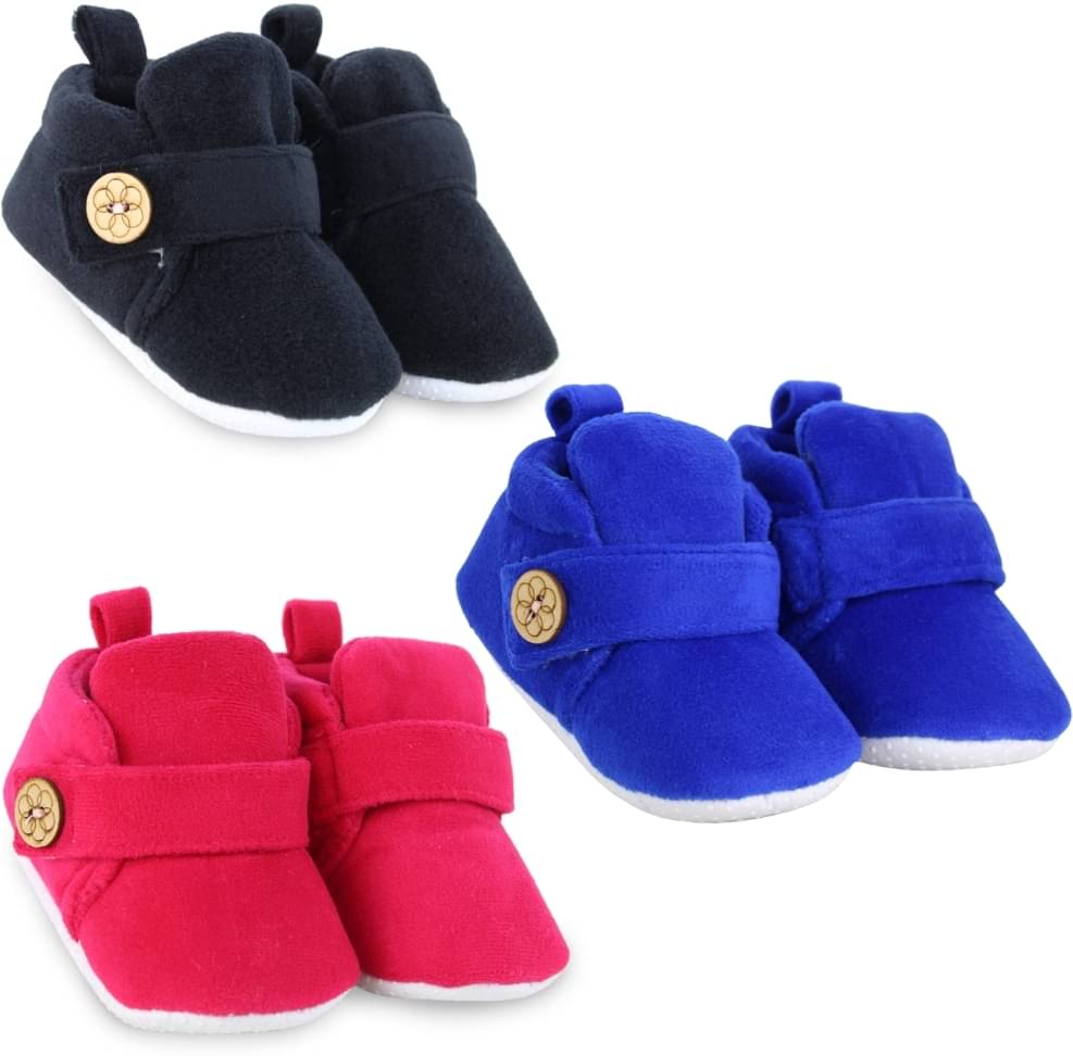     			Neska Moda - MultiColor Booties For Baby Boy & Baby Girl 6-12 Months ( Pack of 3 )
