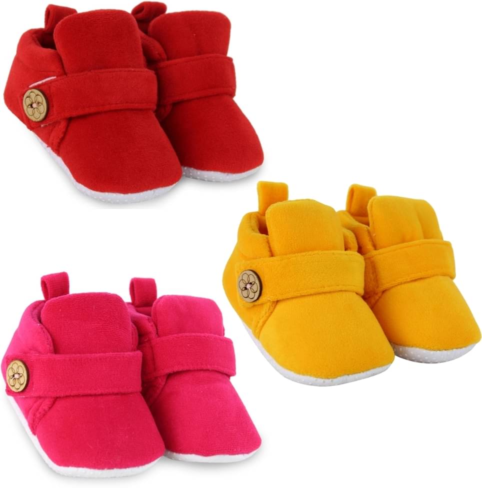     			Neska Moda - MultiColor Booties For Baby Boy & Baby Girl 6-12 Months ( Pack of 3 )