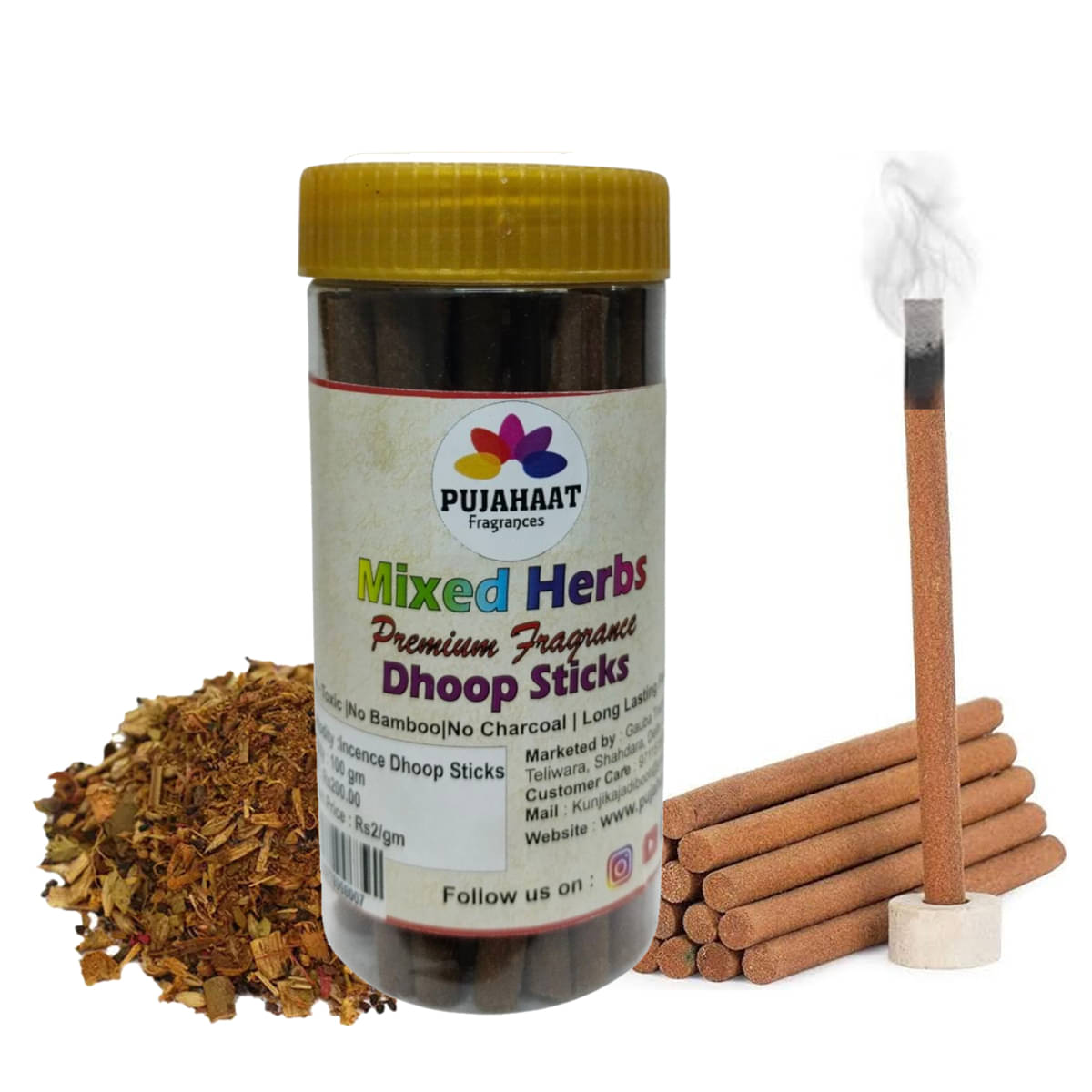     			Pujahaat Incense Dhoop Sticks Mixed Fragrances 100 gm ( Pack of 1 )