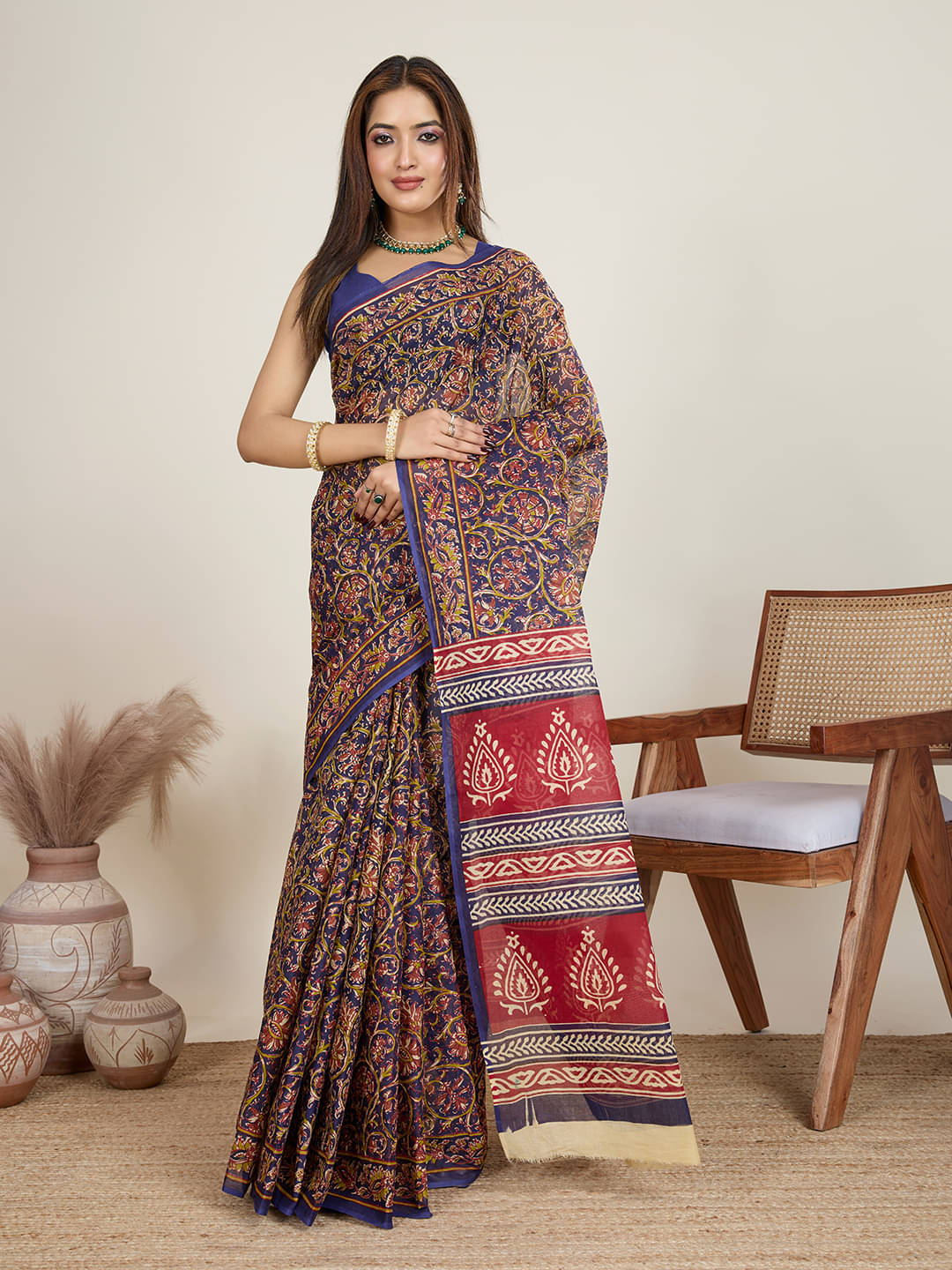     			SHANVIKA Cotton Printed Saree Without Blouse Piece ( Purple )