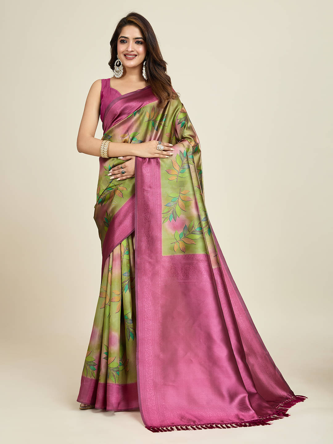 SHANVIKA Polyester Printed Saree With Unstitched Blouse Piece ( Multicolor ) SHANVIKA Polyester Printed Saree With Unstitched Blouse Piece ( Multicolor )