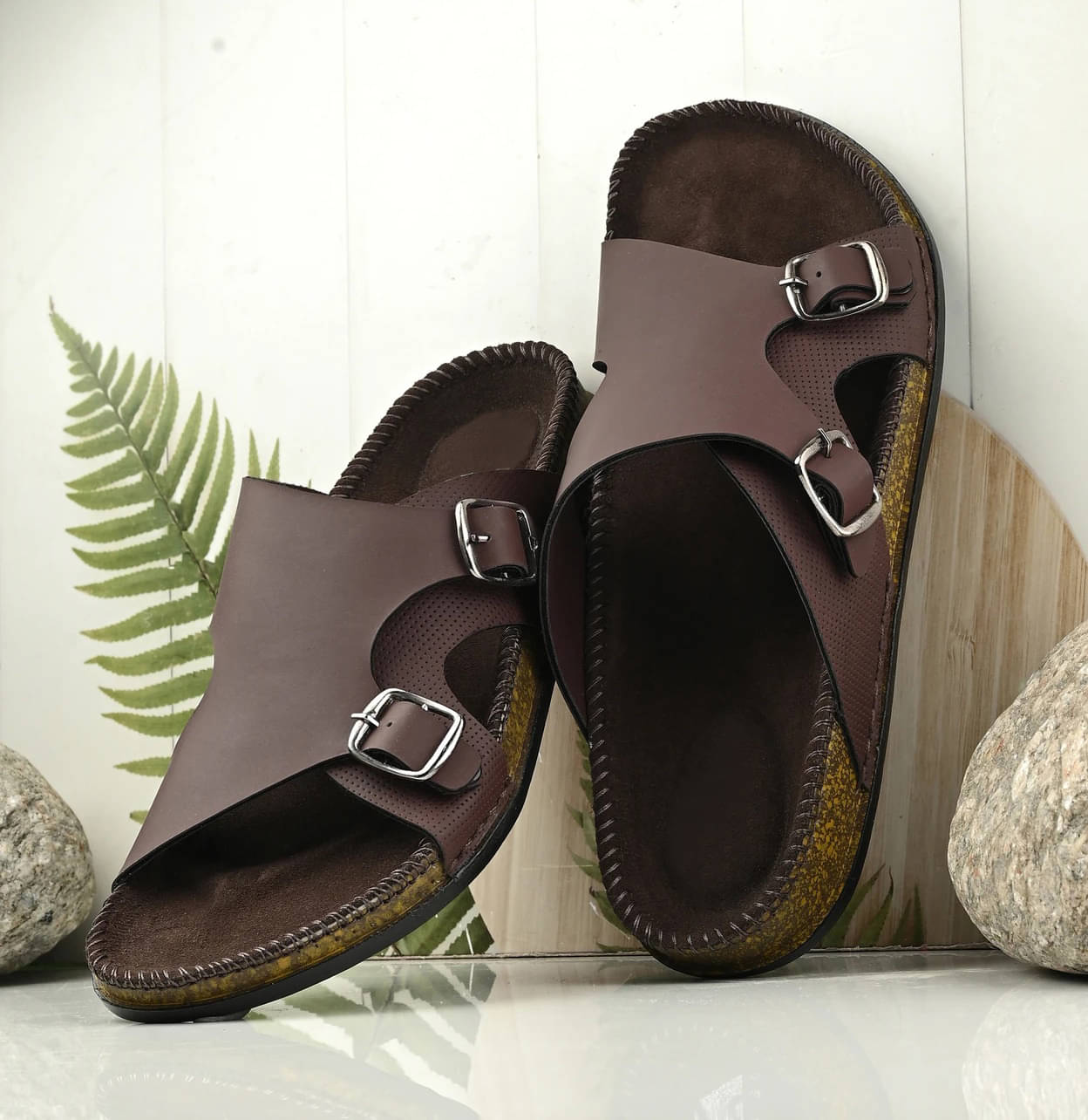     			TR Brown Men's Slide Flip Flop