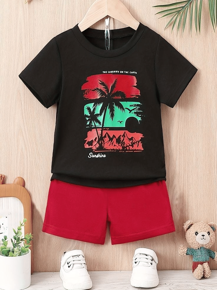     			VELION Pack of 1 Baby Boys Cotton Blend T-Shirt & Shorts Set ( Black )