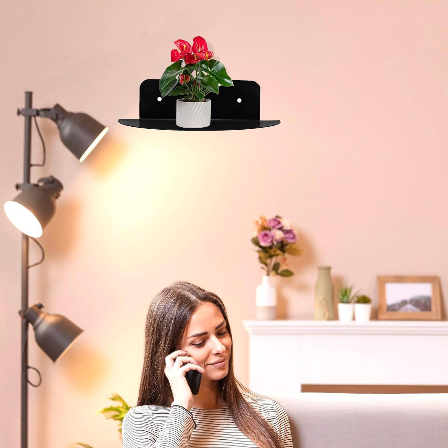     			Velgo Hub Floating Shelves Black Iron - Pack of 1