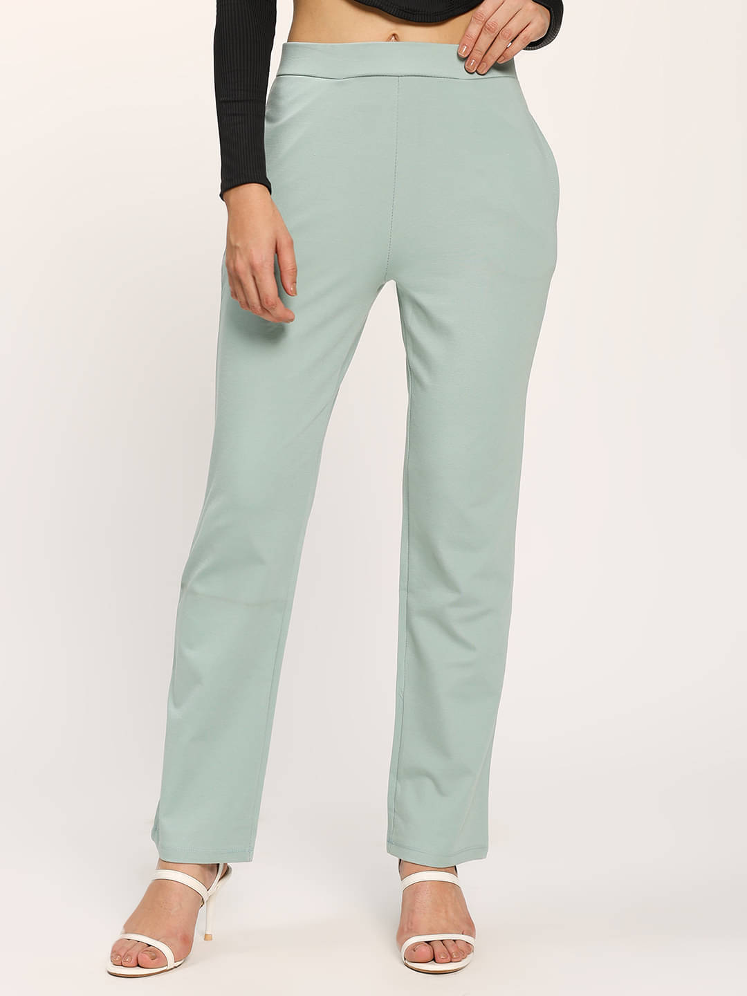     			aumbe Pack of 1 Nylon Straight Women's Formal Pants ( Sea Green )
