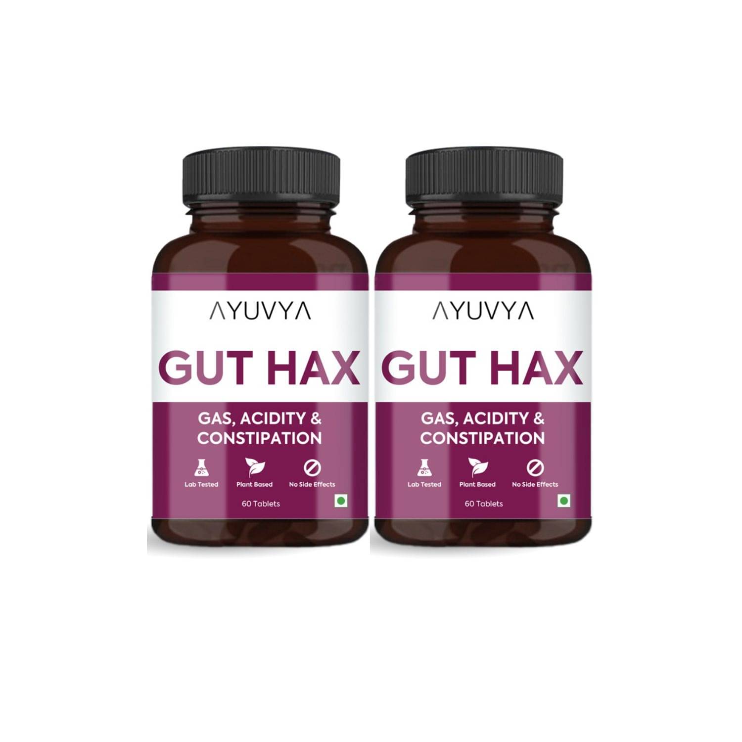 Ayuvya Gut Hax Acidity Control Tablets-Body Heat Reduce Medicine, Bloating Relief, Digestive Harmony & Heartburn Relief(Pack of 2) Ayuvya Gut Hax Acidity Control Tablets-Body Heat Reduce Medicine, Bloating Relief, Digestive Harmony & Heartburn Relief(Pack of 2)