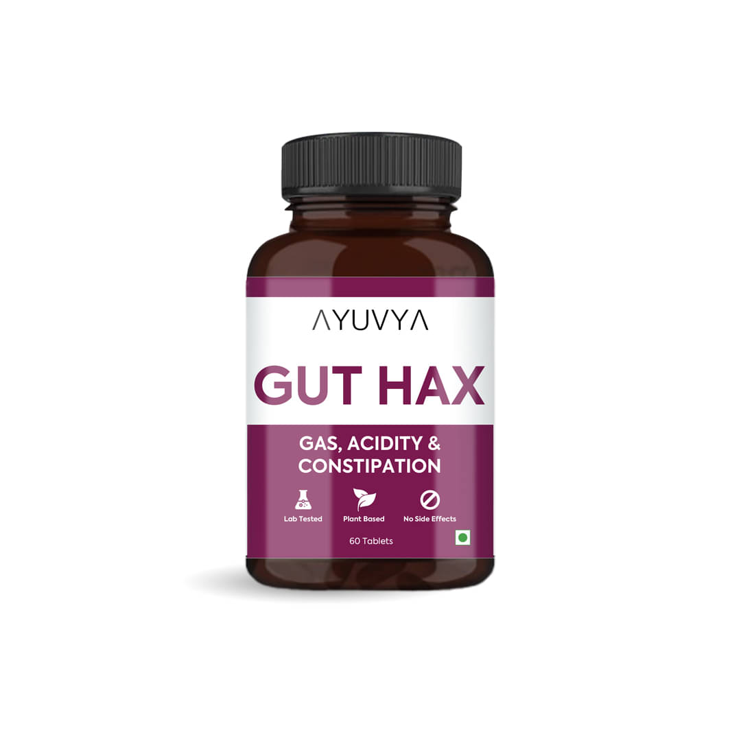 Ayuvya Gut Hax Acidity Control Tablets-Body Heat Reduce Medicine, Bloating Relief, Digestive Harmony & Heartburn Relief(Pack of 1) Ayuvya Gut Hax Acidity Control Tablets-Body Heat Reduce Medicine, Bloating Relief, Digestive Harmony & Heartburn Relief(Pack of 1)