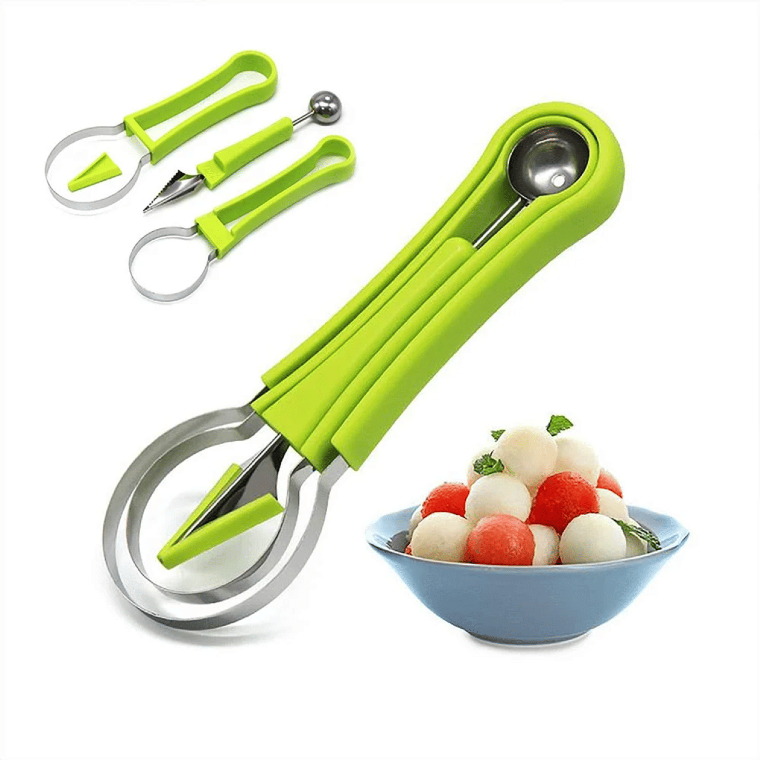 forral Silver Stainless Steel 4in1 Fruit Scooper, Carving Knife ( Set of 1 ) forral Silver Stainless Steel 4in1 Fruit Scooper, Carving Knife ( Set of 1 )