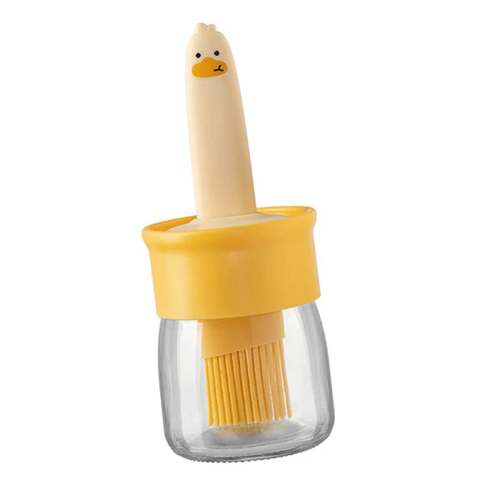 forral Yellow Plastic Oil Dispenser Bottle 200ml with Silicone Brush ( Set of 1 )