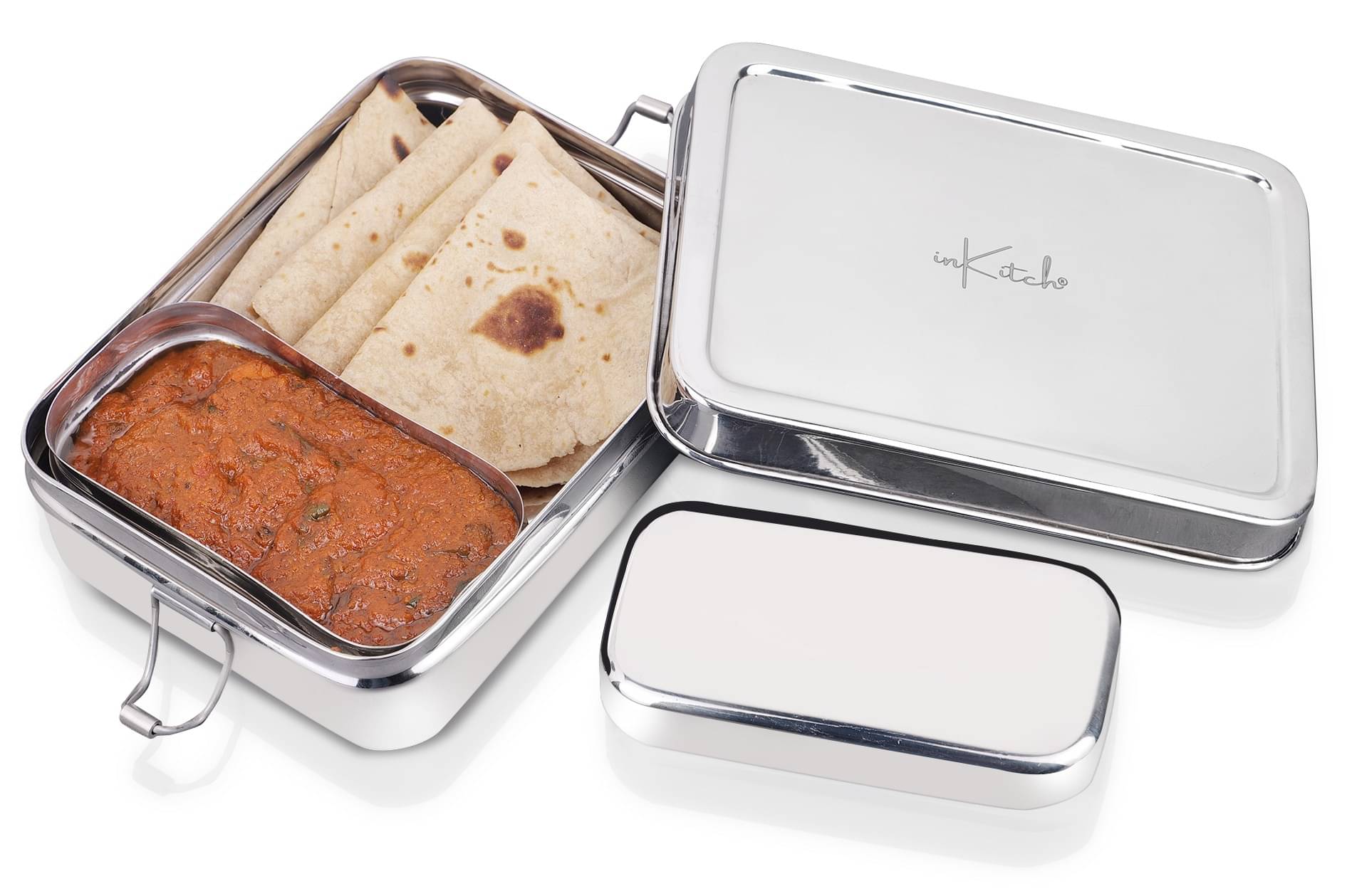 inKitch Tiffin Box with Small Box Stainless Steel Lunch Box 1 - Container ( Pack of 1 ) inKitch Tiffin Box with Small Box Stainless Steel Lunch Box 1 - Container ( Pack of 1 )