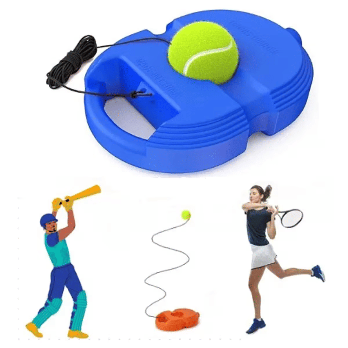     			sakimo Tennis Trainer Rebound Ball, Solo Tennis Training Equipment for Self-Practice, Portable Tool,Tennis Rebounder Kit,Including (No Racket Included) (Portable) (Multicolor)