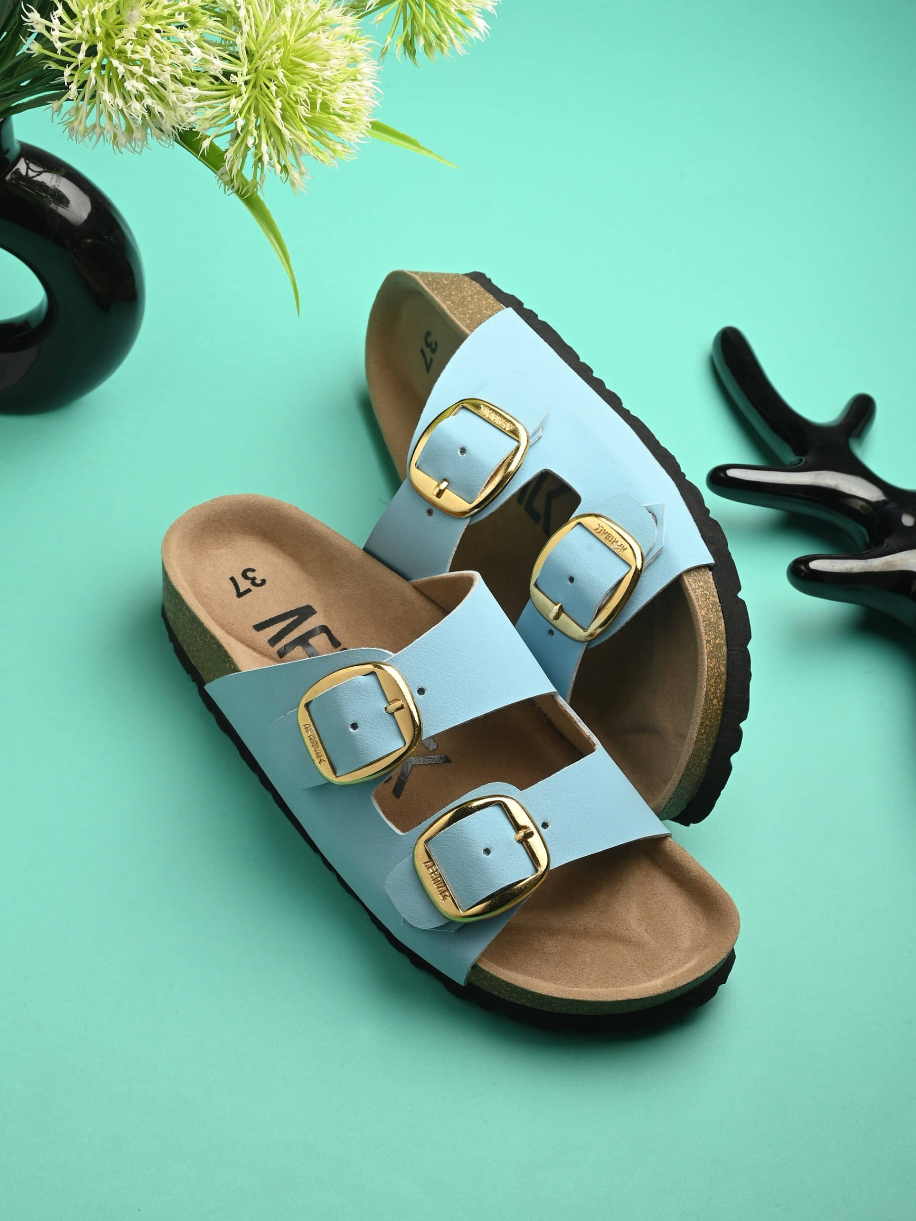     			Afrojack Blue Women's Slide Flip Flop