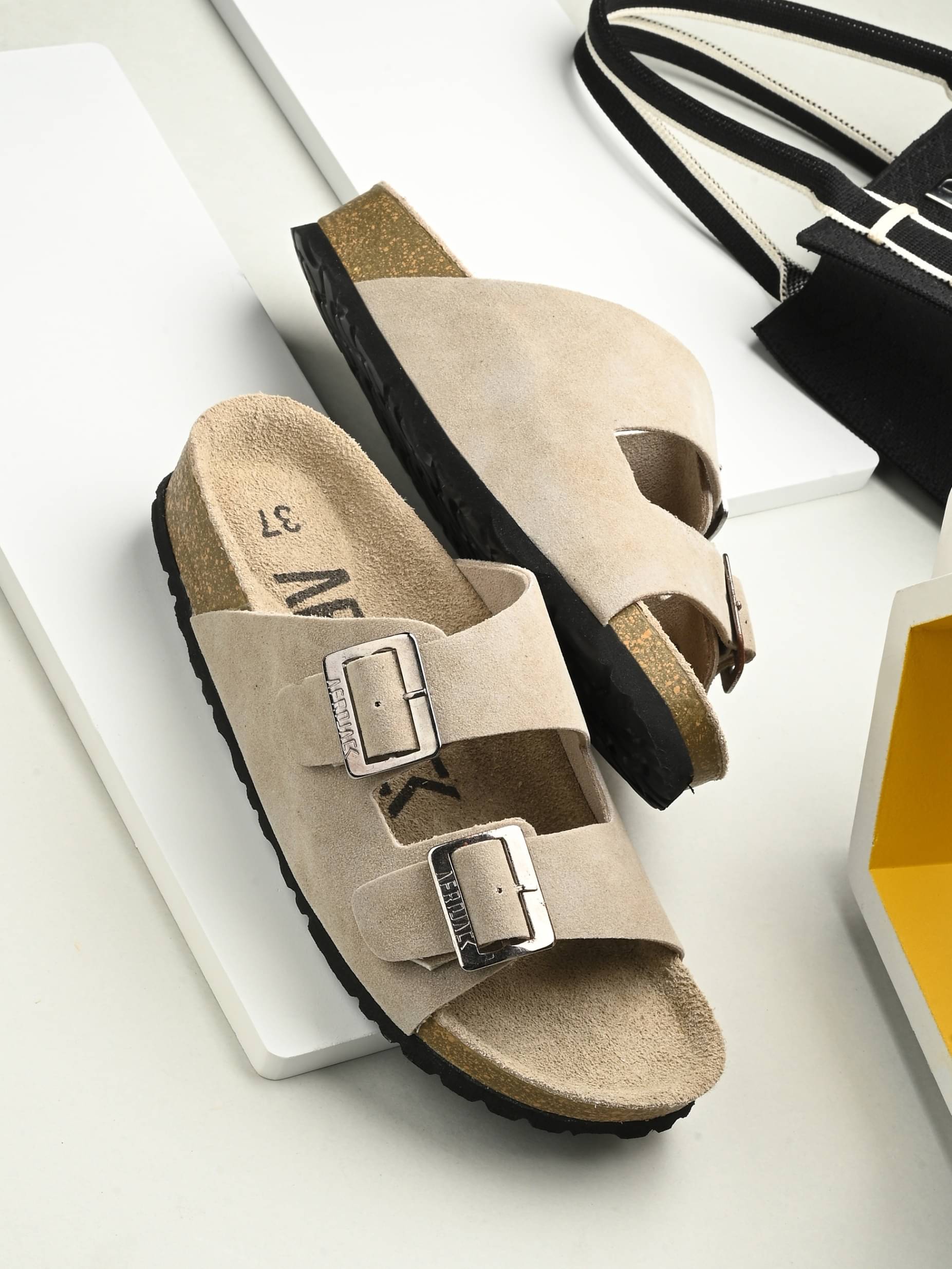     			Afrojack Grey Women's Slide Flip Flop