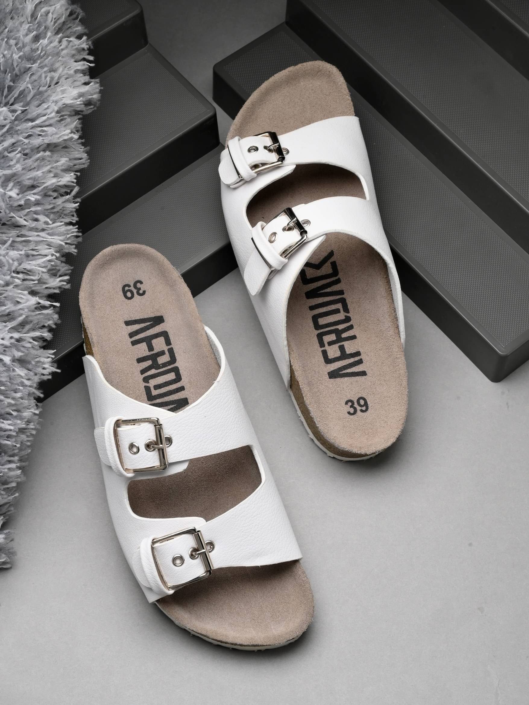     			Afrojack White Women's Slide Flip Flop