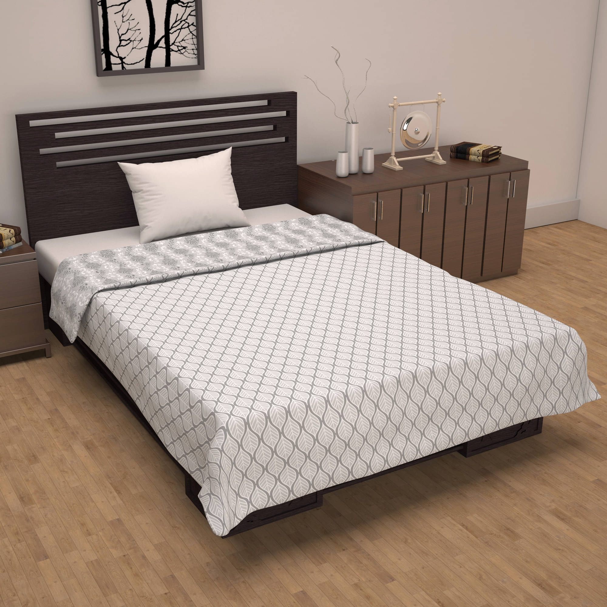 DIVINE CASA Cotton Ethnic Single Bed Blanket ( 210 cm x 140 cm ) - Grey ( Pack of 1 ) DIVINE CASA Cotton Ethnic Single Bed Blanket ( 210 cm x 140 cm ) - Grey ( Pack of 1 )