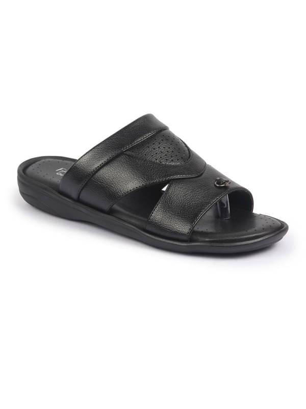     			Fausto Black Men's Slide Flip Flop