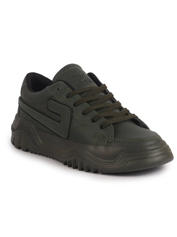     			Fausto FAUSTO Olive Low Top Chunky Lace-Up Sneaker Shoes Olive Men's Sneakers