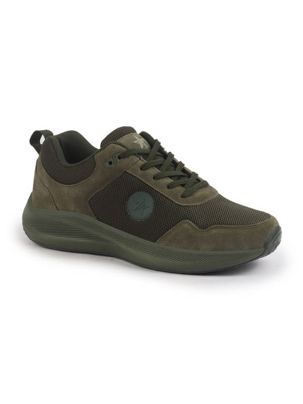     			Fausto FAUSTO Suede Leather Breathable Casual Sneakers Olive Men's Sneakers