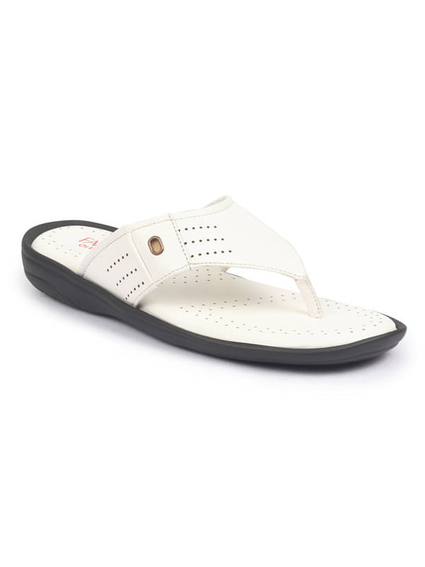     			Fausto White Men's Thong Flip Flop