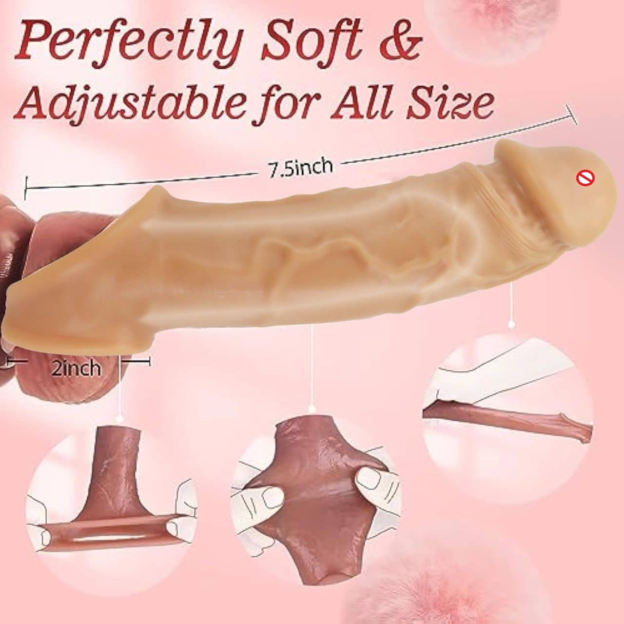KAMAHOUSE 8.75 INCH 2 HOLE JUMBO EXTEDER CONDOOM PENIS SLEEVE  FOR MEN